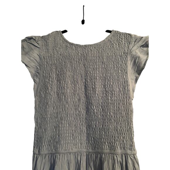 NWT Merokeety Light Blue Tiered Summer Dress Smocking Cap Sleeves Size Small - Picture 4 of 6